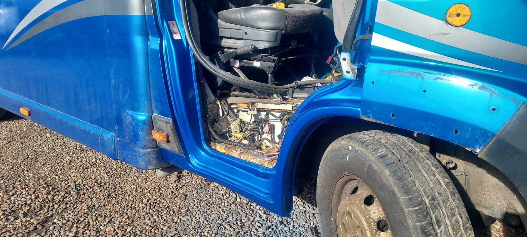 Peugeot Boxer horsebox after structural rust remediation - side view