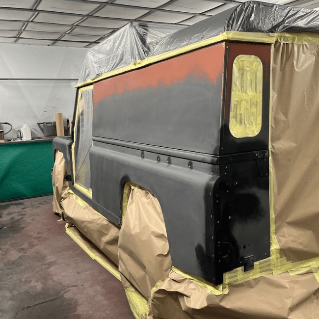 Defender respray detail - side view